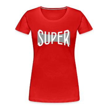 SUPER - Women's Premium Organic T-Shirt - red - Front - Mia (176cm)