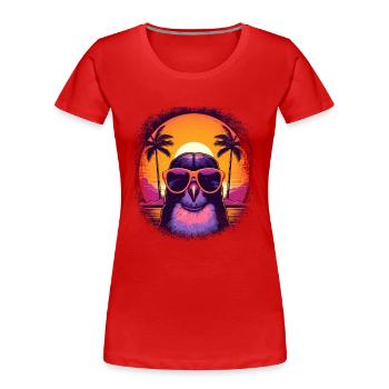 Cadeau de Noël Cadeau d’anniversaire Hiver - T-shirt bio Premium Femme - rouge - Devant - Mia (176cm)