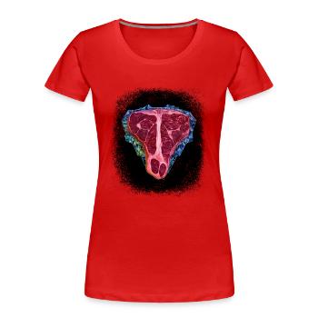 Birthday Present Idea Black Ron Swanson Alcoholic - Women's Premium Organic T-Shirt - red - Front - Mia (176cm)
