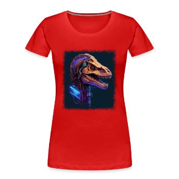 Super idée présente brachiosaure heureux - T-shirt bio Premium Femme - rouge - Devant - Mia (176cm)