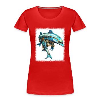 caribbean dolphin lover aquatic environment - Frauen Premium Bio T-Shirt - Rot - Vorne - Mia (176cm)