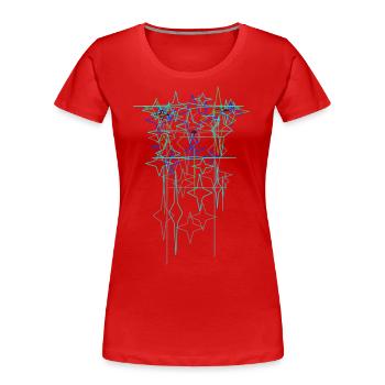Structure futuriste - T-shirt bio Premium Femme - rouge - Devant - Mia (176cm)