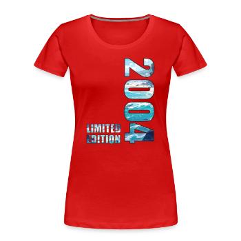 2004 Limited Edition T-Shirt Birthday Idea - Women's Premium Organic T-Shirt - red - Front - Mia (176cm)