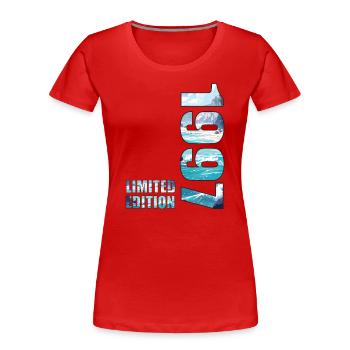 1997 Limited Edition T-Shirt Birthday Idea - Women's Premium Organic T-Shirt - red - Front - Mia (176cm)