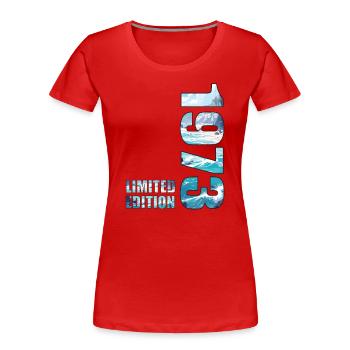1973 Limited Edition T-Shirt Birthday Idea - Women's Premium Organic T-Shirt - red - Front - Mia (176cm)