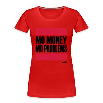 PROBLÈMES PLUS PLUS D'ARGENT - T-shirt bio Premium Femme - rouge - Devant - Mia (176cm)