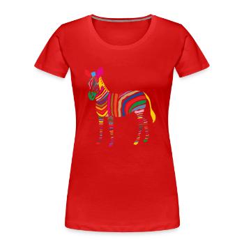A Touch of Madness - Zebra - Color your Life ! - T-shirt bio Premium Femme - rouge - Devant - Mia (176cm)