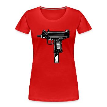 Uzi - Frauen Premium Bio T-Shirt - Rot - Vorne - Mia (176cm)