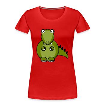 Dino - Women's Premium Organic T-Shirt - red - Front - Mia (176cm)