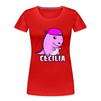 Cecilia cadeau d'anniversaire - T-shirt bio Premium Femme - rouge - Devant - Mia (176cm)
