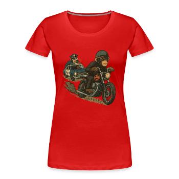 Chasser - T-shirt bio Premium Femme - rouge - Devant - Mia (176cm)