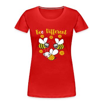 Bee Different - Frauen Premium Bio T-Shirt - Rot - Vorne - Mia (176cm)