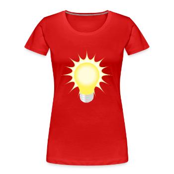light bulb - Women's Premium Organic T-Shirt - red - Front - Mia (176cm)