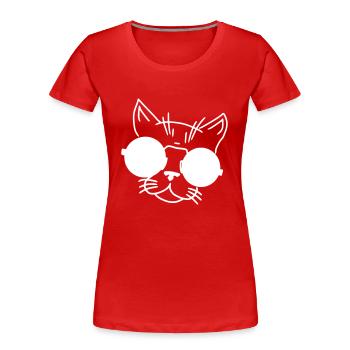 Cat cartoon sketch pet gift - Women's Premium Organic T-Shirt - red - Front - Mia (176cm)