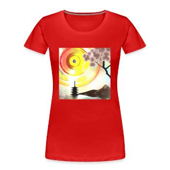 JD Star Artwork No.1 - Women's Premium Organic T-Shirt - red - Front - Mia (176cm)