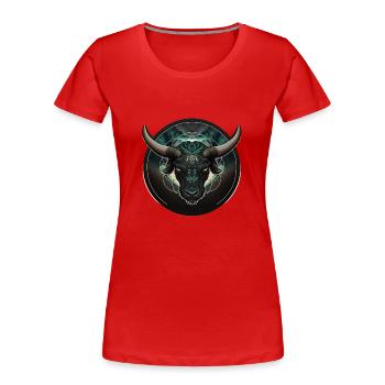 Astro bull - Women's Premium Organic T-Shirt - red - Front - Mia (176cm)