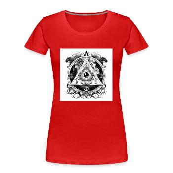 Illuminati-Auge - Frauen Premium Bio T-Shirt - Rot - Vorne - Mia (176cm)