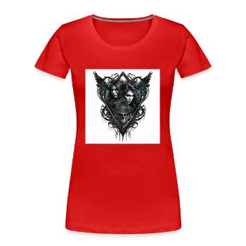 jumelles de l' ombre - T-shirt bio Premium Femme - rouge - Devant - Mia (176cm)