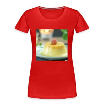 Vanillesosse in Pudding - Frauen Premium Bio T-Shirt - Rot - Vorne - Mia (176cm)