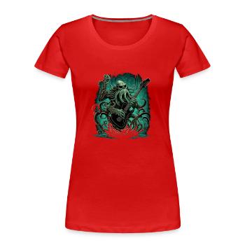 Rocher de Cthulhu - T-shirt bio Premium Femme - rouge - Devant - Mia (176cm)
