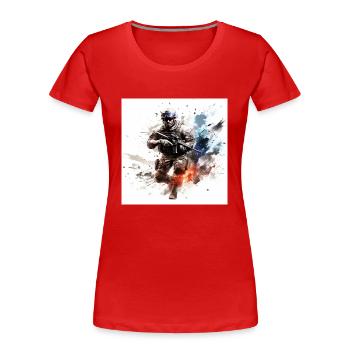 COD jeu art shooter 2 - T-shirt bio Premium Femme - rouge - Devant - Mia (176cm)