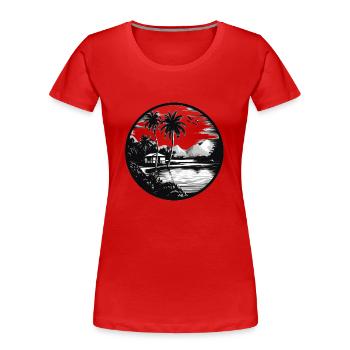 Minimalistisches Traumziel - Frauen Premium Bio T-Shirt - Rot - Vorne - Mia (176cm)