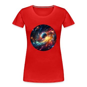 Colorful universe - Women's Premium Organic T-Shirt - red - Front - Mia (176cm)