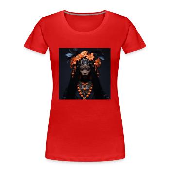 FLOWER - Women's Premium Organic T-Shirt - red - Front - Mia (176cm)