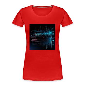 Digitales Abenteuer: Virtuelle Realität - Frauen Premium Bio T-Shirt - Rot - Vorne - Mia (176cm)
