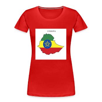 Äthiopien Flagge, Map - Frauen Premium Bio T-Shirt - Rot - Vorne - Mia (176cm)
