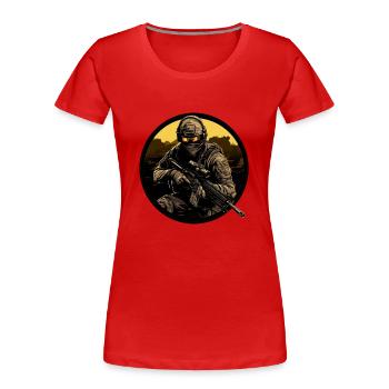 Army Soldier Sniper Soldat Logo - Frauen Premium Bio T-Shirt - Rot - Vorne - Mia (176cm)