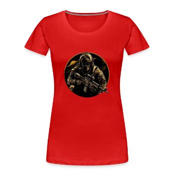 Special Forces Soldier Soldat Logo - Frauen Premium Bio T-Shirt - Rot - Vorne - Mia (176cm)