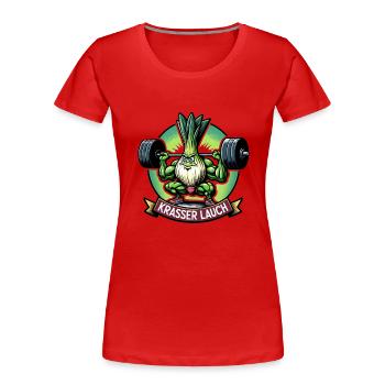 Krasser Lauch - Frauen Premium Bio T-Shirt - Rot - Vorne - Mia (176cm)