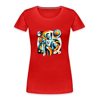 Gareth - Frauen Premium Bio T-Shirt - Rot - Vorne - Mia (176cm)