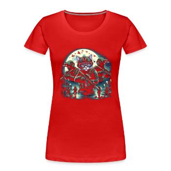 Special Purr-ations - Women's Premium Organic T-Shirt - red - Front - Mia (176cm)