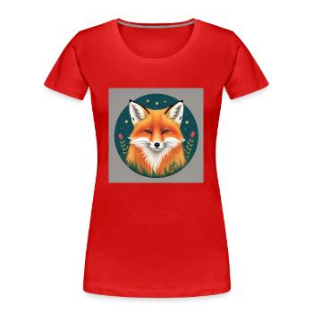Fuchsmotiv - Frauen Premium Bio T-Shirt - Rot - Vorne - Mia (176cm)