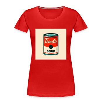 Tomato Soup Dose in Risographie - Frauen Premium Bio T-Shirt - Rot - Vorne - Mia (176cm)