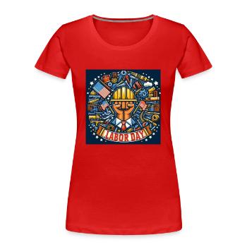 LaborDay - Frauen Premium Bio T-Shirt - Rot - Vorne - Mia (176cm)
