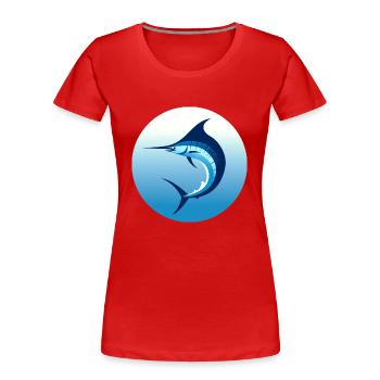 Eleganter Marlin - Frauen Premium Bio T-Shirt - Rot - Vorne - Mia (176cm)