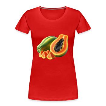 Papaye - T-shirt bio Premium Femme - rouge - Devant - Mia (176cm)