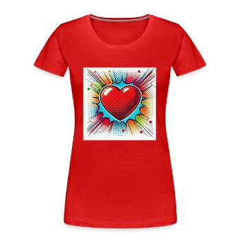 Partie cœur - T-shirt bio Premium Femme - rouge - Devant - Mia (176cm)