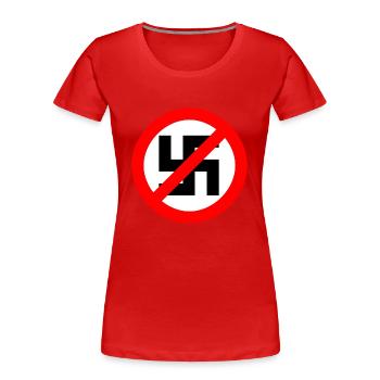 gegen Nazis - Frauen Premium Bio T-Shirt - Rot - Vorne - Mia (176cm)