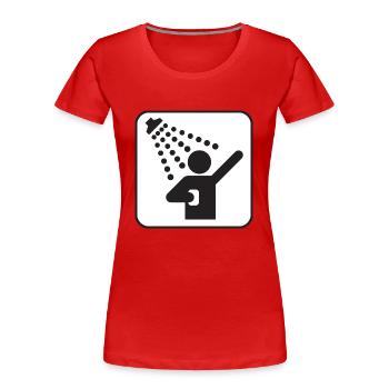 have a shower - Women's Premium Organic T-Shirt - red - Front - Mia (176cm)