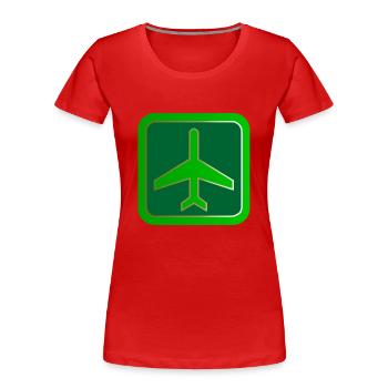 airplane aeroplane flugzeug heissluftballon air ba - Frauen Premium Bio T-Shirt - Rot - Vorne - Mia (176cm)
