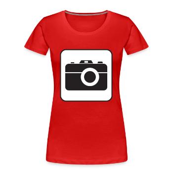Foto - Frauen Premium Bio T-Shirt - Rot - Vorne - Mia (176cm)