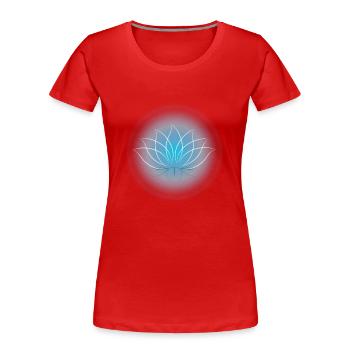 Lotus - Frauen Premium Bio T-Shirt - Rot - Vorne - Mia (176cm)