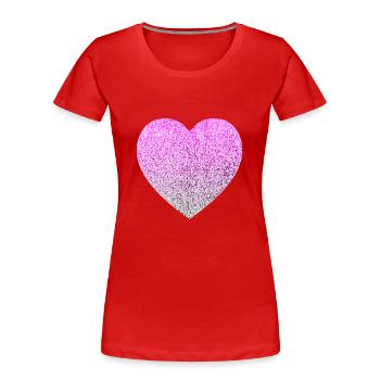 Glitter Herz - Frauen Premium Bio T-Shirt - Rot - Vorne - Mia (176cm)