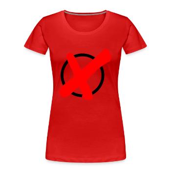 croix élection - T-shirt bio Premium Femme - rouge - Devant - Mia (176cm)