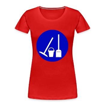 cleaning cleaning woman broom wischmop66 - Women's Premium Organic T-Shirt - red - Front - Mia (176cm)