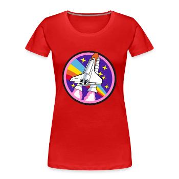 Rakete - Frauen Premium Bio T-Shirt - Rot - Vorne - Mia (176cm)